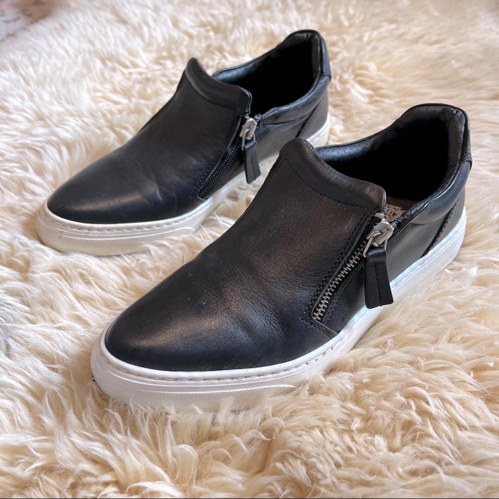 Vince Camuto Leather Zipper Sneakers